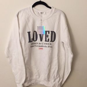 Missguided “Loved” oversized sweatshirt new